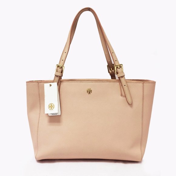 Tory Burch York Oak Small Buckle Tote - Picture 1 of 7